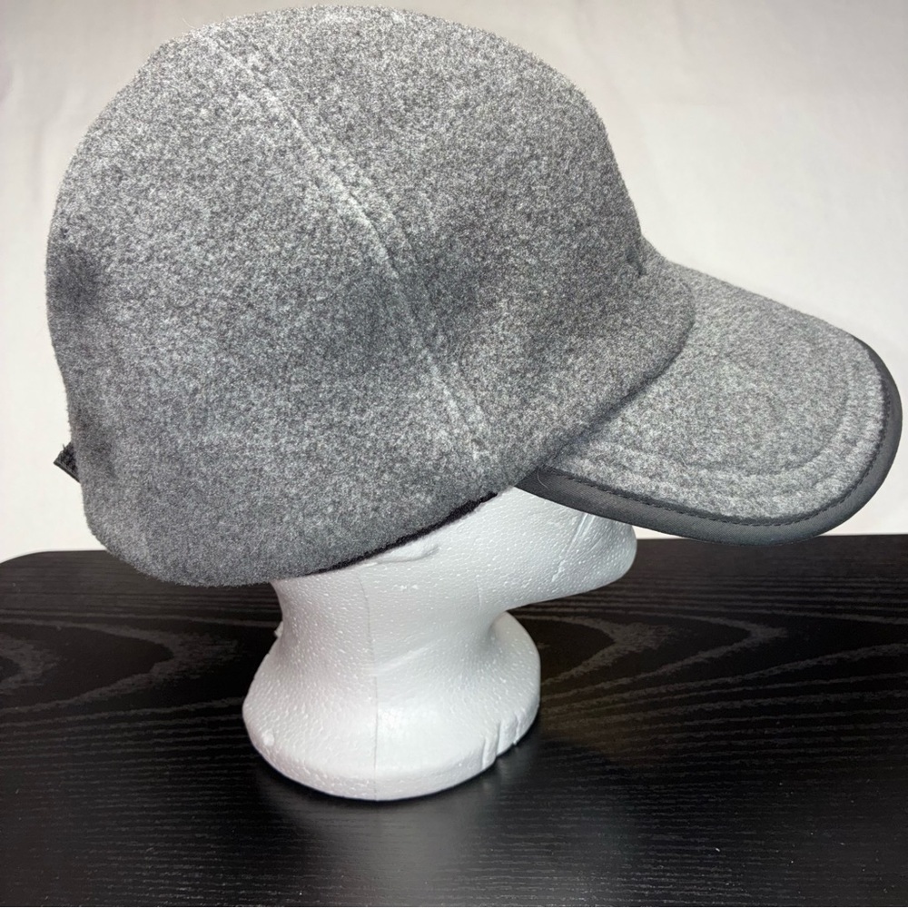 Vintage L.L . Bean Gray Black Fleece Polartec Hat Cap Ear Flaps Size L/XL - Picture 4 of 12